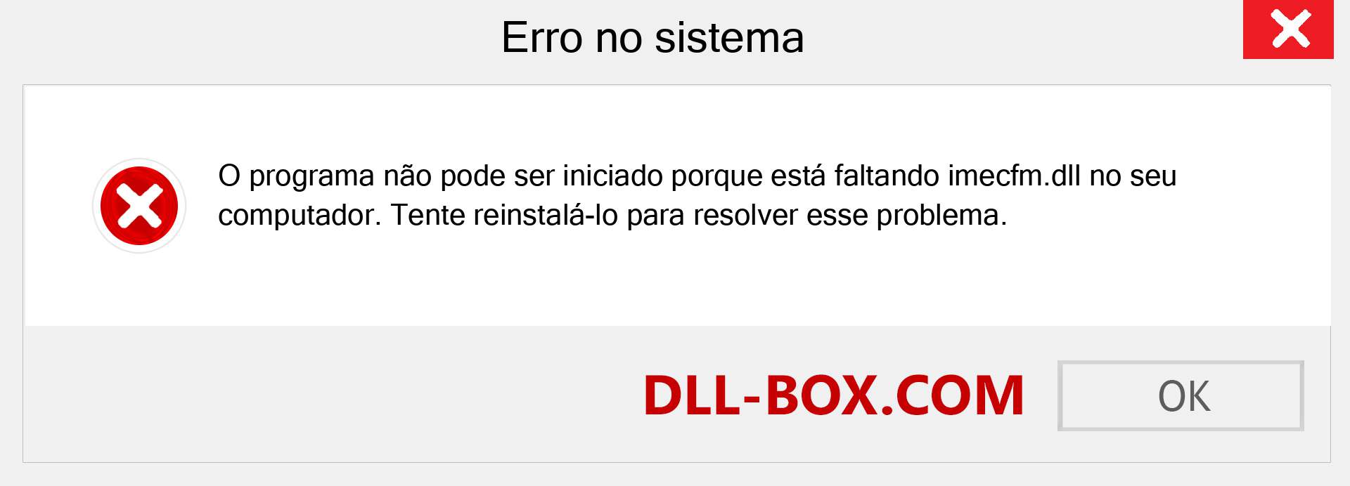 Arquivo imecfm.dll ausente ?. Download para Windows 7, 8, 10 - Correção de erro ausente imecfm dll no Windows, fotos, imagens